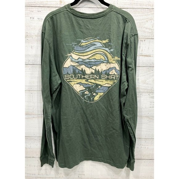 Southern Shirt Green Long Sleeve W/ Front Left Chest Pocket Unisex Large - Picture 3 of 3